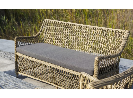 "Латте" диван двухместный из искусственного ротанга, цвет соломенный в Каменске-Уральском