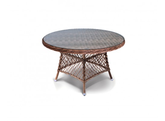 "Эспрессо" плетеный круглый стол, диаметр 118 см, цвет коричневый в Каменске-Уральском