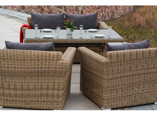 "Аффогато" обеденная группа из искусственного ротанга, цвет соломенный в Каменске-Уральском