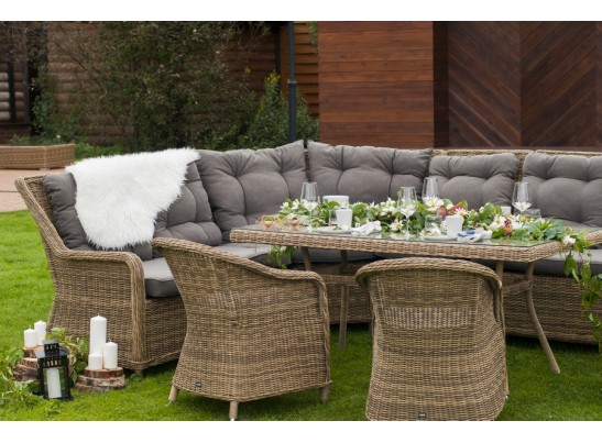 "Базелла" обеденная группа из искусственного ротанга, цвет соломенный в Каменске-Уральском