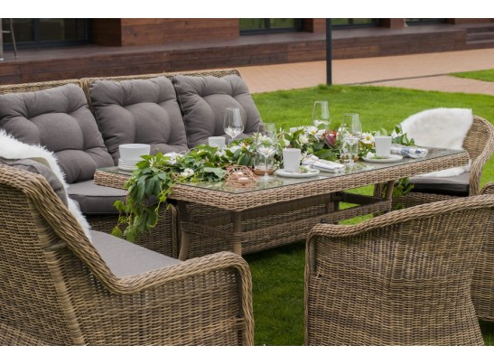 "Базелла" обеденная группа из искусственного ротанга, цвет коричневый в Каменске-Уральском