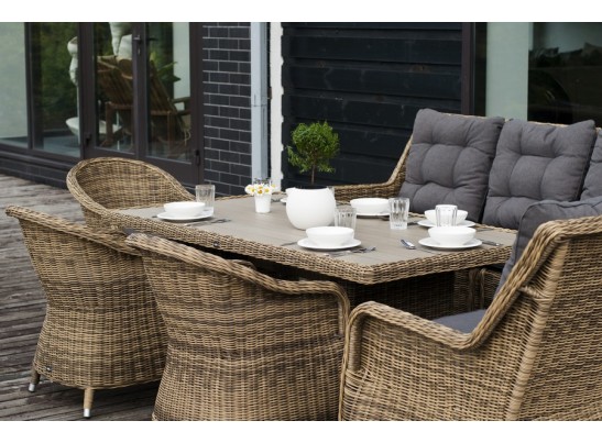 "Бергамо" обеденная группа угловая из искусственного ротанга, цвет коричневый в Каменске-Уральском