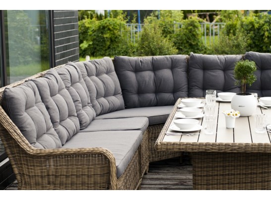 "Бергамо" обеденная группа угловая из искусственного ротанга, цвет коричневый в Каменске-Уральском