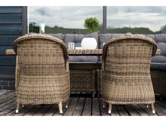 "Бергамо" обеденная группа угловая из искусственного ротанга, цвет коричневый в Каменске-Уральском