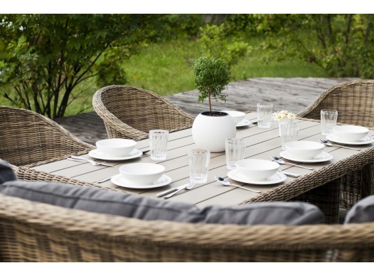 "Бергамо" обеденная группа угловая из искусственного ротанга, цвет соломенный в Каменске-Уральском