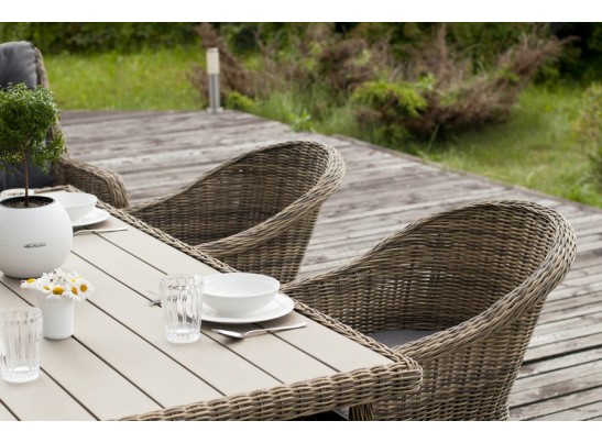 "Бергамо" обеденная группа угловая из искусственного ротанга, цвет коричневый в Каменске-Уральском