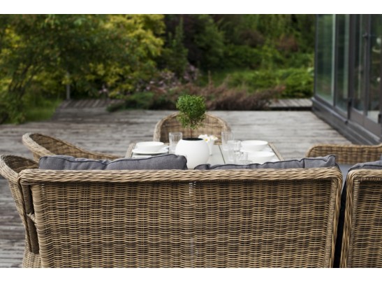 "Бергамо" обеденная группа угловая из искусственного ротанга, цвет соломенный в Каменске-Уральском