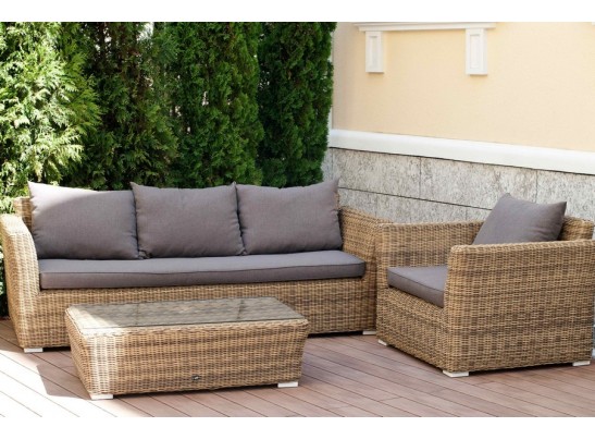 "Капучино" кресло из искусственного ротанга, цвет соломенный в Каменске-Уральском