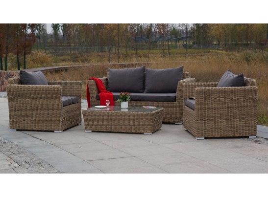 "Капучино" диван из искусственного ротанга двухместный, цвет соломенный в Каменске-Уральском