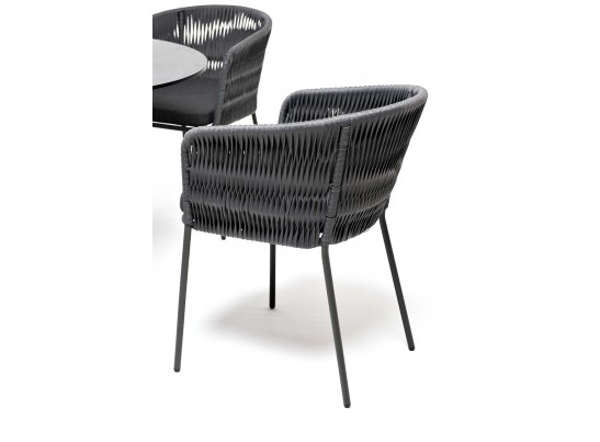 "Диего" обеденная группа на 4 персоны со стульями "Бордо" плетения колос, столешница "серый гранит" в Каменске-Уральском