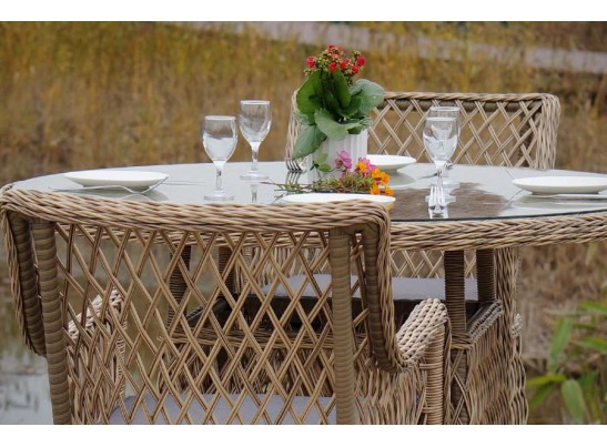 "Доппио" обеденная группа плетеная, цвет соломенный в Каменске-Уральском