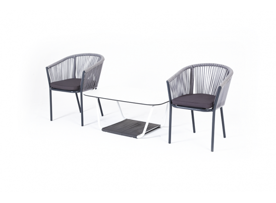 "Марсель" кофейный набор плетеный, цвет светло-серый в Каменске-Уральском