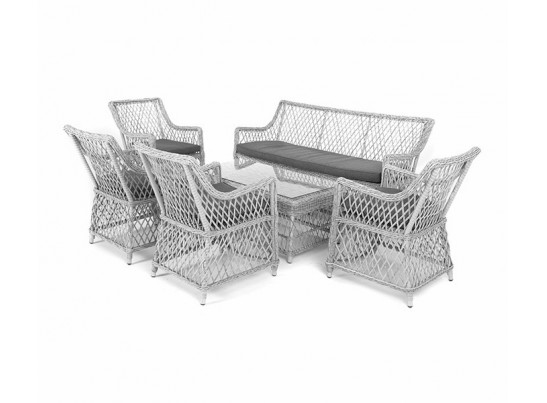 "Асти" лаунж-зона из искусственного ротанга на 6 персоны, цвет графит в Каменске-Уральском