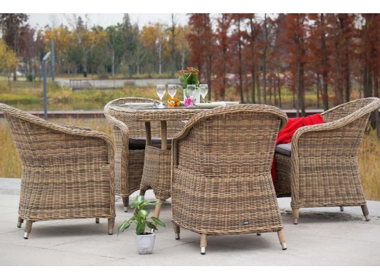 "Фредо" обеденная группа из искусственного ротанга, цвет соломенный в Каменске-Уральском
