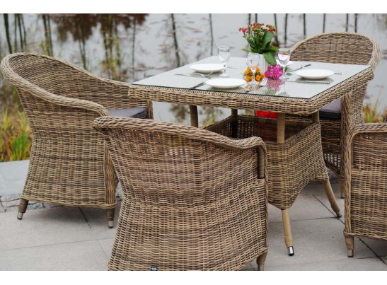 "Фредо" обеденная группа из искусственного ротанга, цвет соломенный в Каменске-Уральском
