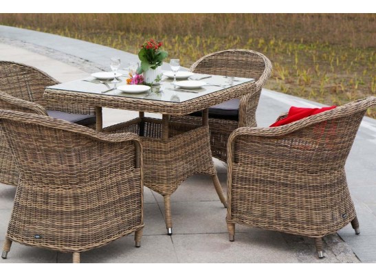"Фредо" обеденная группа из искусственного ротанга, цвет соломенный в Каменске-Уральском