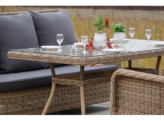 "Гляссе" обеденная группа из искусственного ротанга, цвет соломенный в Каменске-Уральском