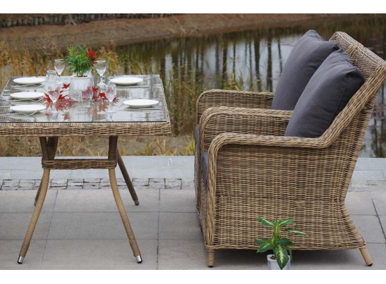 "Гляссе" обеденная группа из искусственного ротанга, цвет соломенный в Каменске-Уральском