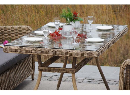 "Гляссе" обеденная группа из искусственного ротанга, цвет соломенный в Каменске-Уральском