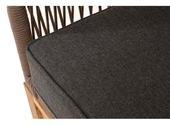 "Канны" лаунж-зона 4-местная из роупа со столиком "Канны" (серый гранит), основание дуб, роуп коричневый в Каменске-Уральском