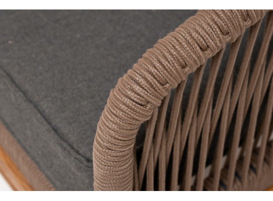 "Канны" лаунж-зона 4-местная из роупа со столиком "Канны" (серый гранит), основание дуб, роуп коричневый в Каменске-Уральском