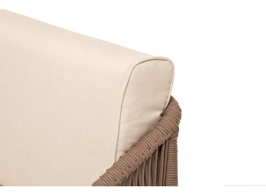 "Канны" лаунж-зона 4-местная из роупа со столом "Гранада" (серый гранит), основание дуб, роуп коричневый, ткань бежевая в Каменске-Уральском