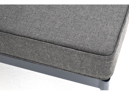 "Канны" угловой модуль плетеный из роупа, каркас алюминий темно-серый (RAL7024) муар, роуп темно-серый круглый, ткань темно-серая 027 в Каменске-Уральском