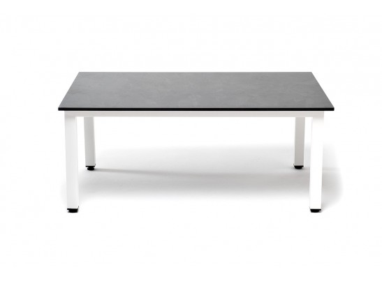 "Канны" журнальный столик из HPL 90х60, H40, каркас белый, цвет столешницы "серый гранит" в Каменске-Уральском