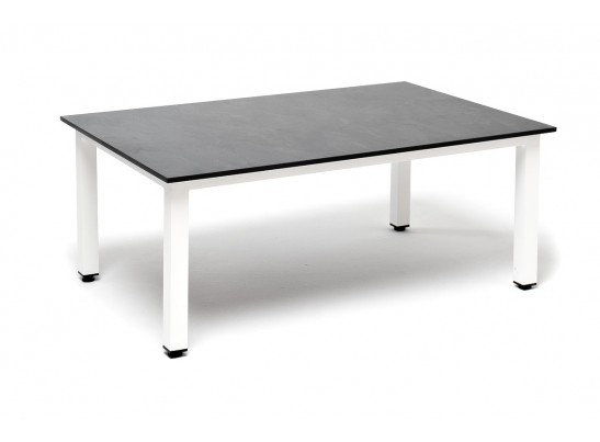 "Канны" журнальный столик из HPL 90х60, H40, каркас белый, цвет столешницы "серый гранит" в Каменске-Уральском