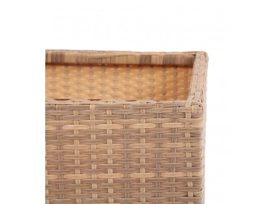 "Лунго" кашпо для цветов большое плетеное из искусственного ротанга, цвет соломенный в Каменске-Уральском