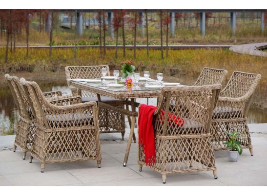 "Латте" обеденная группа плетеная, цвет соломенный в Каменске-Уральском