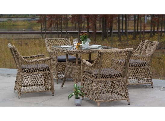 "Латте" плетеное кресло из искусственного ротанга, цвет соломенный в Каменске-Уральском