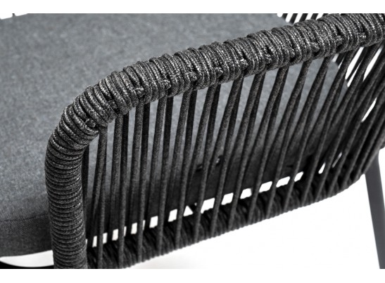 "Лион" обеденная группа на 4 персоны со стульями "Лион" темно-серый, круглый стол "серый гранит" в Каменске-Уральском