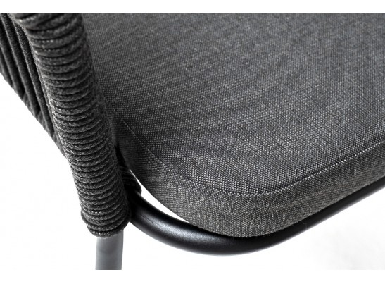 "Лион" обеденная группа на 4 персоны со стульями "Лион" темно-серый, круглый стол "серый гранит" в Каменске-Уральском