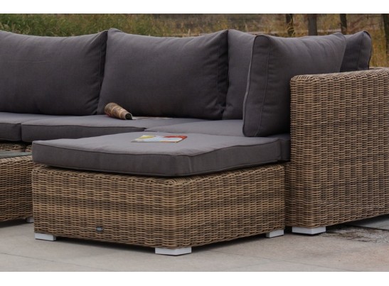 "Лунго" плетеная оттоманка с подушкой, цвет соломенный в Каменске-Уральском