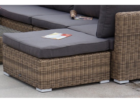 "Лунго" плетеная оттоманка с подушкой, цвет соломенный в Каменске-Уральском