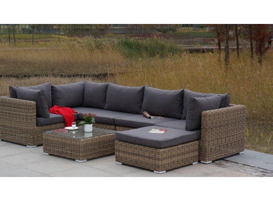 "Лунго" плетеная оттоманка с подушкой, цвет соломенный в Каменске-Уральском