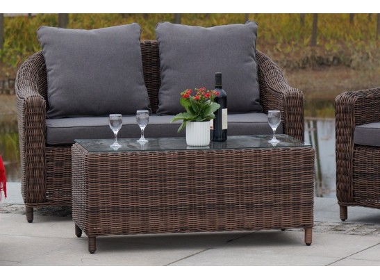 "Кон Панна" столик журнальный из искусственного ротанга, цвет коричневый в Каменске-Уральском