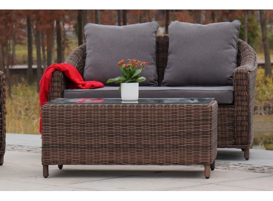 "Кон Панна" столик журнальный из искусственного ротанга, цвет коричневый в Каменске-Уральском