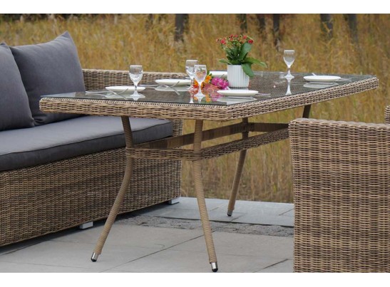 "Моккачино" обеденная группа из искусственного ротанга, цвет соломенный в Каменске-Уральском