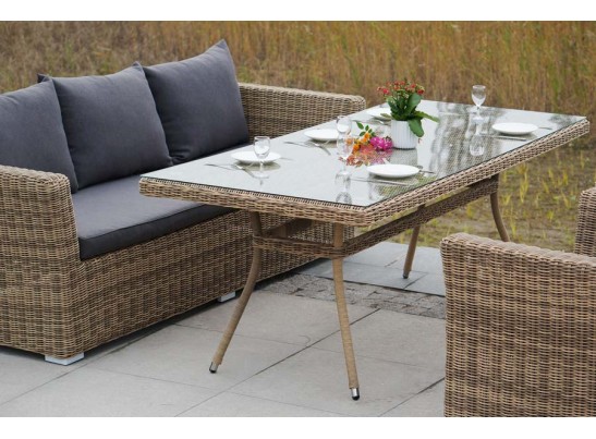 "Моккачино" обеденная группа из искусственного ротанга, цвет соломенный в Каменске-Уральском