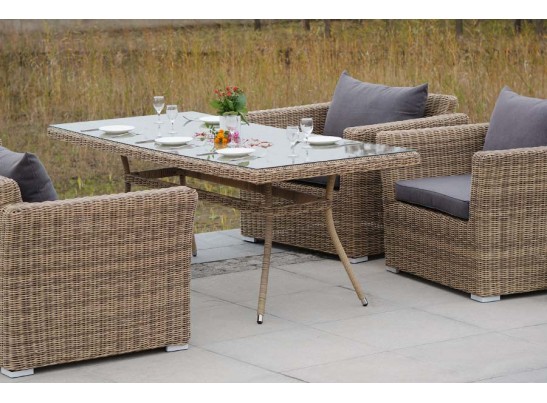 "Моккачино" обеденная группа из искусственного ротанга, цвет соломенный в Каменске-Уральском