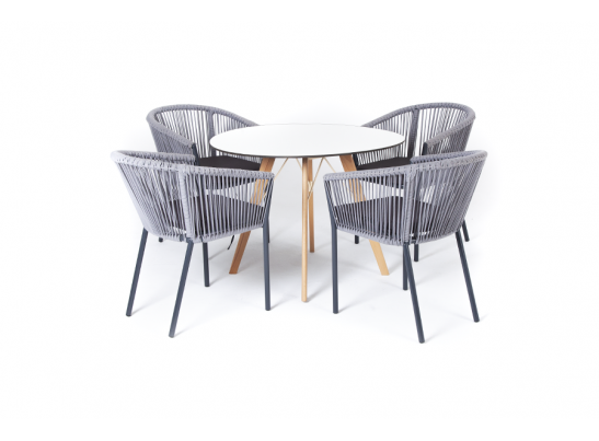 "Франческо" обеденная группа на 4 персоны, цвет темно-серый в Каменске-Уральском