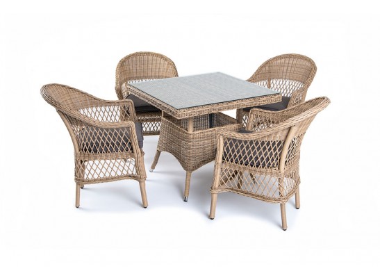 "Сицилия" обеденная группа плетеная, цвет соломенный в Каменске-Уральском