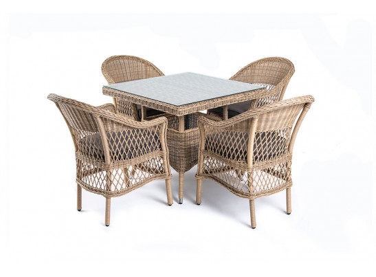 "Сицилия" обеденная группа плетеная, цвет соломенный в Каменске-Уральском