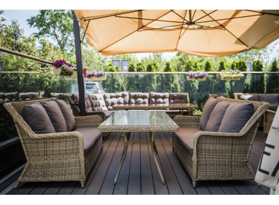 "Гляссе" диван трехместный из искусственного ротанга, цвет соломенный в Каменске-Уральском