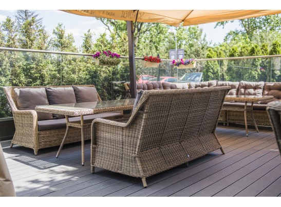 "Гляссе" диван трехместный из искусственного ротанга, цвет соломенный в Каменске-Уральском