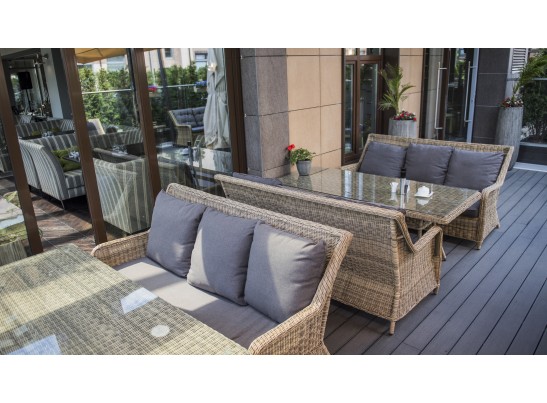 "Гляссе" диван трехместный из искусственного ротанга, цвет соломенный в Каменске-Уральском