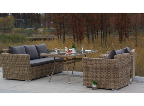 "Латте" плетеный стол из искусственного ротанга 200х90см, цвет соломенный в Каменске-Уральском