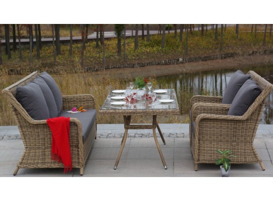 "Латте" плетеный стол из искусственного ротанга 160х90см, цвет соломенный в Каменске-Уральском